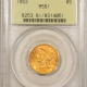 $5 1854 NO MOTTO $5 LIBERTY GOLD HALF EAGLE, DOUBLED DIE OBVERSE FS-101 – NGC AU-58