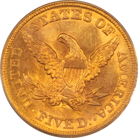 $5 1853 $5 LIBERTY GOLD HALF EAGLE – PCGS MS-61, OLD GREEN HOLDER, PREMIUM QUALITY+