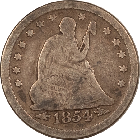 Liberty Seated Quarters 1854 LIBERTY SEATED QUARTER W/ARROWS – PLEASING CIRCULATED EXAMPLE