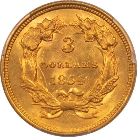 $3 1854 $3 GOLD PRINCESS – PCGS MS-62, FIRST YEAR ISSUE, MINT STATE!