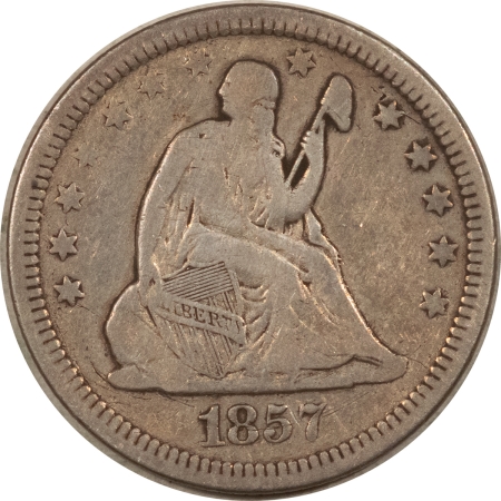 Liberty Seated Quarters 1857 SEATED LIBERTY QUARTER – PLEASING CIRCULATED EXAMPLE!