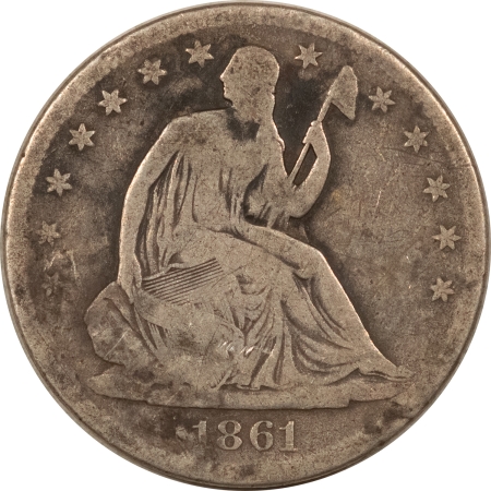 Liberty Seated Halves 1861-S SEATED LIBERTY HALF DOLLAR – CIRCULATED!