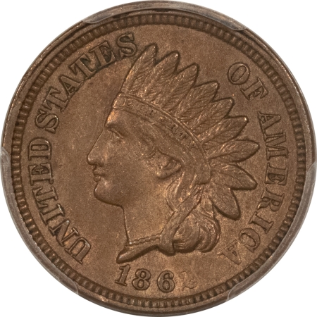 Indian 1862 INDIAN CENT – PCGS AU-55, COOL GREASE FILLED DATE!