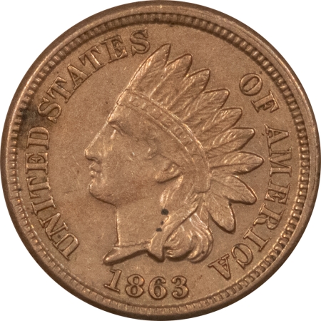 Indian 1863 INDIAN CENT – ABOUT UNCIRCULATED+ LIGHTLY CLEANED!