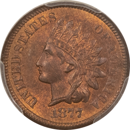 CAC Approved Coins 1877 INDIAN CENT PCGS MS-64+ RB, CAC APPROVED, FRESH PREMIUM QUALITY, LOOKS GEM!