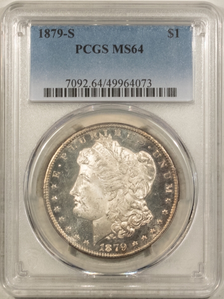 Morgan Dollars 1879-S $1 MORGAN DOLLAR – PCGS MS-64, FRESH & SEMI-PROOFLIKE!