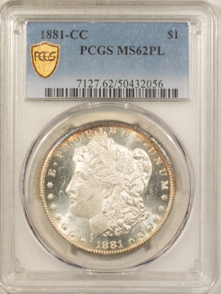 Morgan Dollars 1881-CC $1 MORGAN DOLLAR – PCGS MS-62 PL, PROOFLIKE CARSON CITY!