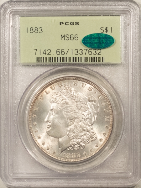 CAC Approved Coins 1883 $1 MORGAN DOLLAR – PCGS MS-66, OGH, PRETTY & PREMIUM QUALITY++ CAC APPROVED