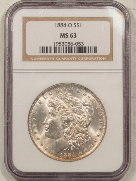 Morgan Dollars 1884-O $1 MORGAN DOLLAR – NGC MS-63, PRETTY REVERSE!