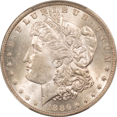 CAC Approved Coins 1886-O $1 MORGAN DOLLAR – CAC AU-58, CLASHED REVERSE BER, VAM-1A1, STRONG PQ++