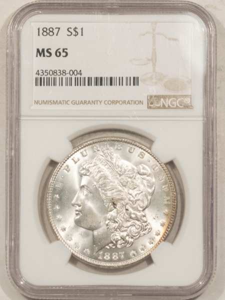 Morgan Dollars 1887 MORGAN DOLLAR NGC MS-65, PREMIUM QUALITY!