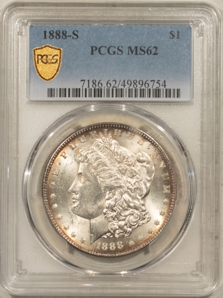 Morgan Dollars 1888-S $1 MORGAN DOLLAR – PCGS MS-62, FLASHY!