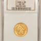 $5 1904-S $5 LIBERTY GOLD NGC AU-55, MINTAGE 97,000 SCARCE!