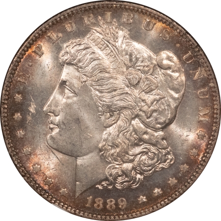 Morgan Dollars 1889 $1 MORGAN DOLLAR – NGC MS-63, LUSTROUS, PRETTY & SEMI-PROOFLIKE!