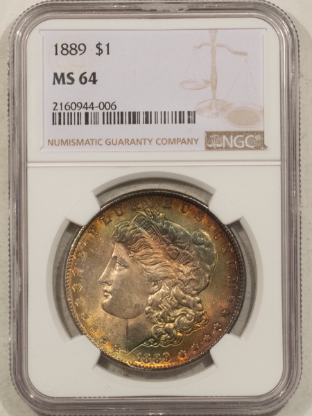 Morgan Dollars 1889 $1 MORGAN DOLLAR – NGC MS-64, PRETTY!