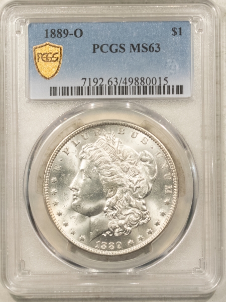 Morgan Dollars 1889-O $1 MORGAN DOLLAR – PCGS MS-63, BLAST WHITE