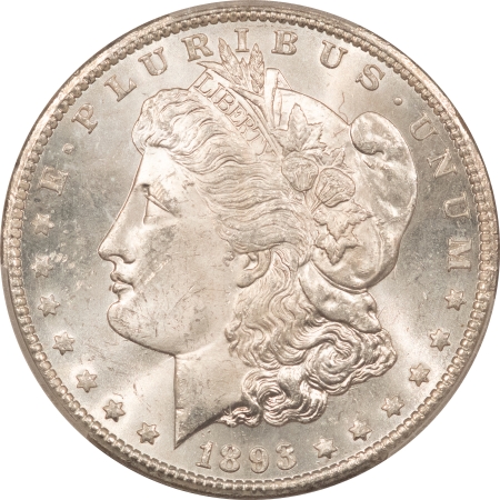 Morgan Dollars 1893-CC MORGAN DOLLAR PCGS MS-62 CAC APPROVED, BLAST WHITE & PREMIUM QUALITY!