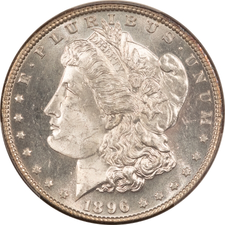 Morgan Dollars 1896 $1 MORGAN DOLLAR – PCGS MS-64, WHITE & SEMI-PROOFLIKE!