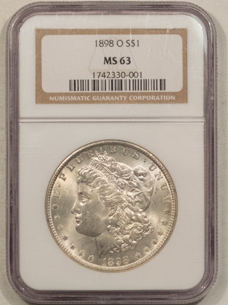 Morgan Dollars 1898-O $1 MORGAN DOLLAR – NGC MS-63, CHOICE!