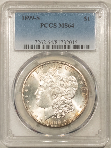 Morgan Dollars 1899-S $1 MORGAN DOLLAR – PCGS MS-64, FLASHY!