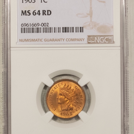 New Store Items 1903 INDIAN CENT – NGC MS-64 RD, FULL RED W/ GEM LOOK!