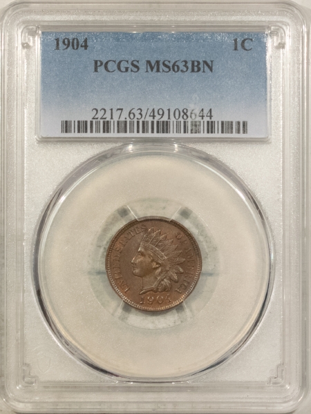 Indian 1904 INDIAN CENT – PCGS MS-63 BN, CHOICE & SMOOTH!