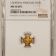 New Certified Coins 1904 MO H-61-310 GOLD 25C LOUISIANA PURCHASE EXPO TOKEN – NGC MS-64 PL 10 STARS!