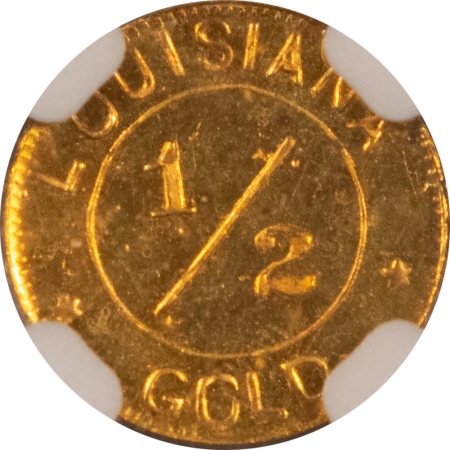 New Certified Coins 1904 MO H-61-330 GOLD 1/2 LOUISIANA PURCHASE EXPO GOLD TOKEN – NGC MS-66 DPL