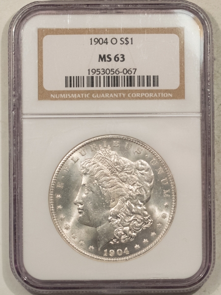 Morgan Dollars 1904-O $1 MORGAN DOLLAR – NGC MS-63, WHITE!