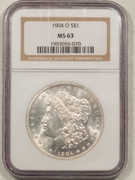 Morgan Dollars 1904-O $1 MORGAN DOLLAR – NGC MS-63, WHITE!