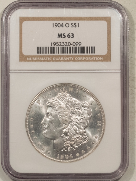 Morgan Dollars 1904-O $1 MORGAN DOLLAR – NGC MS-63, WHITE!