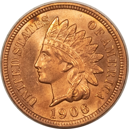 New Store Items 1906 INDIAN CENT – UNCIRCULATED, FIERY ORANGE LUSTER!