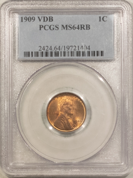 Lincoln Cents (Wheat) 1909 VDB LINCOLN CENT – PCGS MS-64 RB