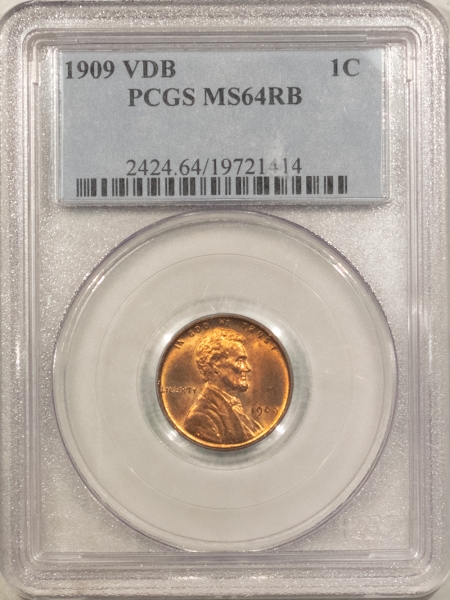 Lincoln Cents (Wheat) 1909 VDB LINCOLN CENT – PCGS MS-64 RB