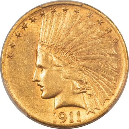 $10 1911-D $10 INDIAN GOLD EAGLE – PCGS AU-58, RARE DATE! 30,100 MINTAGE!