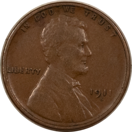 Lincoln Cents (Wheat) 1911-S LINCOLN CENT – HIGH GRADE CIRCULATED EXAMPLE!