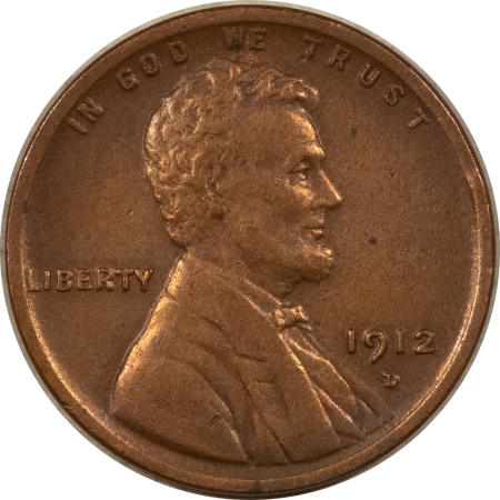 Lincoln Cents (Wheat) 1912-D LINCOLN CENT – HIGH GRADE EXAMPLE, AU DETAILS, OLD CLEANING!