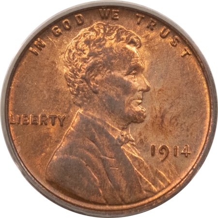 Lincoln Cents (Wheat) 1914 LINCOLN CENT – PCGS MS-63 RB, CHOICE!