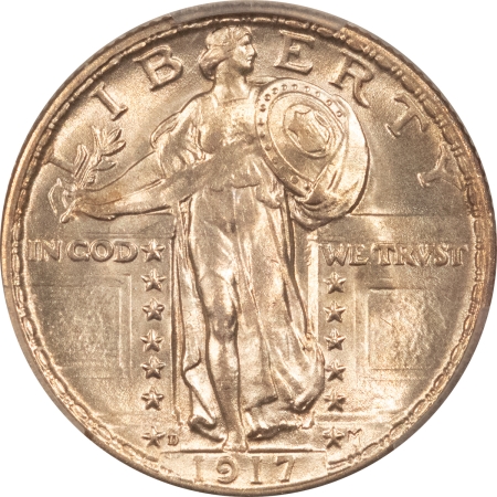 New Certified Coins 1917-D TYPE 2 STANDING LIBERTY QUARTER – PCGS MS-65 FH, FRESH ORIGINAL WHITE GEM