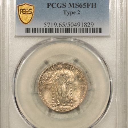 New Certified Coins 1917-S TYPE 2 STANDING LIBERTY QUARTER – PCGS MS-65 FH, FRESH ORIGINAL GEM!