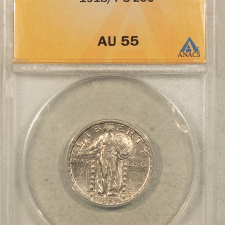 New Store Items 1918/7-S STANDING LIBERTY QUARTER – ANACS AU-55, RARE, HIGH GRADE OVERDATE, KEY!