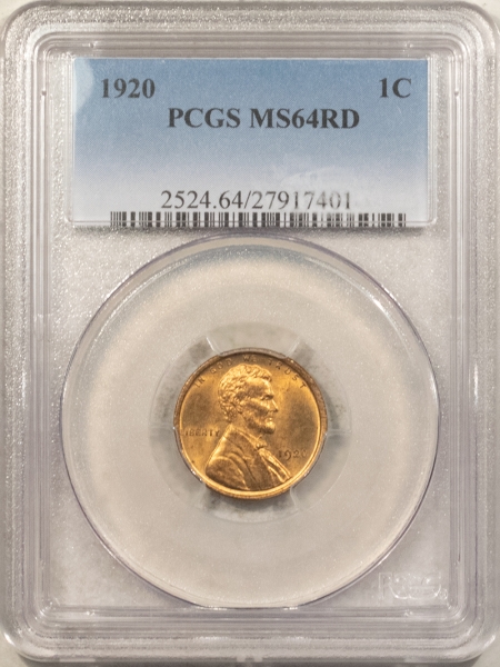 Lincoln Cents (Wheat) 1920 LINCOLN CENT – PCGS MS-64 RD