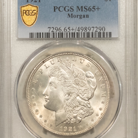 Morgan Dollars 1921 $1 MORGAN DOLLAR – PCGS MS-65+, BLAST WHITE & PREMIUM QUALITY!