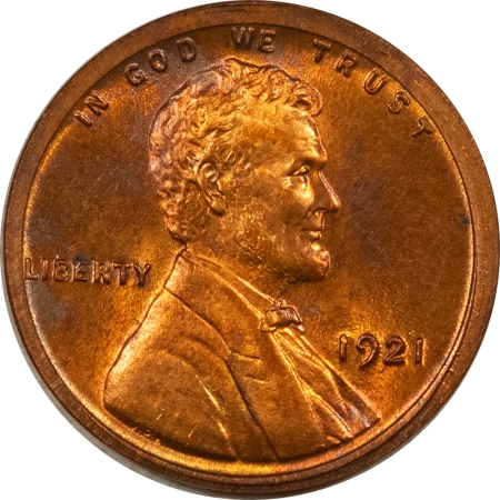 New Store Items 1921 LINCOLN CENT – UNCIRCULATED, ERROR! BROADSTRUCK AND MOSTLY RED!