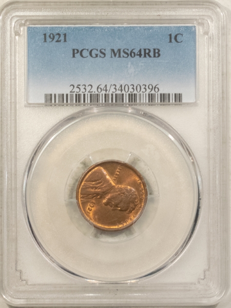 Lincoln Cents (Wheat) 1921 LINCOLN CENT – PCGS MS-64 RB