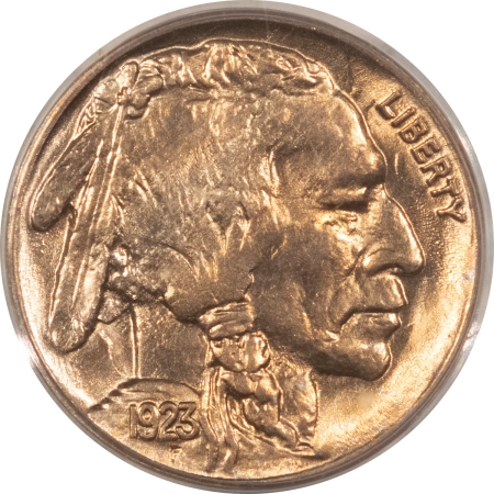 Buffalo Nickels 1923 BUFFALO NICKEL – PCGS MS-64, LOOKS 65+, OLD GREEN HOLDER, PREMIUM QUALITY!