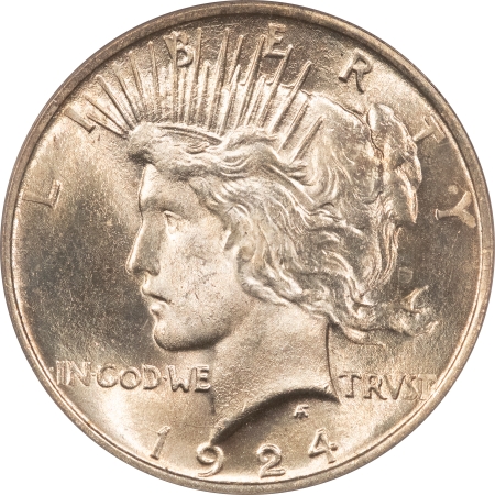 CAC Approved Coins 1924 $1 PEACE DOLLAR – PCGS MS-66, BLAZING LUSTER, PQ & CAC APPROVED!