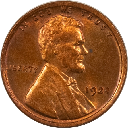 New Store Items 1924 LINCOLN CENT – UNCIRCULATED, MOSTLY RED BUT QUESTIONABLE COLOR!