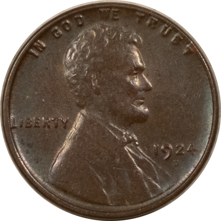 Lincoln Cents (Wheat) 1924-D LINCOLN CENT – ABOUT UNCIRCULATED DETAILS BUT USUAL STRIKE, PRETTY COLOR!