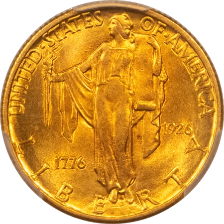 Gold 1926 $2.50 SESQUICENTENNIAL GOLD COMMEMORATIVE – PCGS MS-64+, PRETTY & PQ!